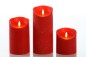Preview: CASAYA LED Kerze, 3D Rustic FLAME, Ø 9 cm, rot, Timer, 10613