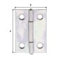 Preview: Alberts Scharnier, Schmal: Stahl roh, sendzimirverzinkt, mit vernietetem Edelstahlstift 38x26x0,75mm 345372