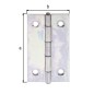 Preview: Alberts Scharnier, Schmal: Stahl roh, sendzimirverzinkt, mit vernietetem Edelstahlstift 51x30x0,75mm 345389
