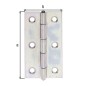 Preview: Alberts Scharnier, Schmal: Stahl roh, sendzimirverzinkt, mit vernietetem Edelstahlstift 64x34x1mm 345396