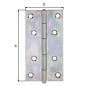 Preview: Alberts Scharnier, Schmal: Stahl roh, sendzimirverzinkt, mit vernietetem Edelstahlstift 100x52x1,25mm 345426