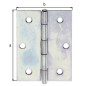 Preview: Alberts Scharnier, Halbbreit: Stahl roh, sendzimirverzinkt 80x58x1,5mm 345914