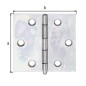 Preview: Alberts Scharnier, Quadratisch: Stahl roh, sendzimirverzinkt, mit vernietetem Edelstahlstift 51x51,2x0,75mm 345983