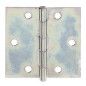 Preview: Alberts Scharnier, Quadratisch: Stahl roh, sendzimirverzinkt, mit vernietetem Edelstahlstift 80x80x1mm 346010