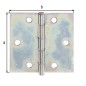 Preview: Alberts Scharnier, Quadratisch: Stahl roh, sendzimirverzinkt, mit vernietetem Edelstahlstift 80x80x1mm 346010