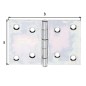 Preview: Alberts Scharnier, Breit: Stahl roh, sendzimirverzinkt 60x90mm 346492