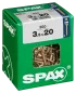 Preview: SPAX Universalschraube, 3,5 x 20 mm, 300 Stück, Vollgewinde, Senkkopf, Kreuzschlitz Z2, 4CUT, YELLOX, 4081020350207 3