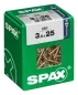 Preview: SPAX Universalschraube, 3,5 x 25 mm, 250 Stück, Vollgewinde, Senkkopf, Kreuzschlitz Z2, 4CUT, YELLOX, 4081020350257 4
