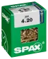 Preview: SPAX Universalschraube, 4 x 20 mm, 300 Stück, Vollgewinde, Senkkopf, Kreuzschlitz Z2, 4CUT, YELLOX, 4081020400207 4