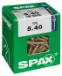 Preview: SPAX Universalschraube, 5 x 40 mm, 100 Stück, Vollgewinde, Senkkopf, Kreuzschlitz Z2, 4CUT, YELLOX, 4081020500407 4