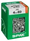 Preview: SPAX Universalschraube, 4,5 x 60 mm, 250 Stück, Teilgewinde, Senkkopf, T-STAR plus T20, 4CUT, WIROX, 4191010450606 3
