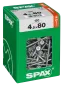 Preview: SPAX Universalschraube, 4,5 x 80 mm, 150 Stück, Teilgewinde, Senkkopf, T-STAR plus T20, 4CUT, WIROX, 4191010450806 3