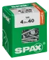 Preview: SPAX Universalschraube, 4,5 x 40 mm, 100 Stück, Teilgewinde, Senkkopf, T-STAR plus T20, 4CUT, WIROX, 4191010450407 3