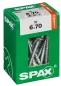 Preview: SPAX Universalschraube, 6 x 70 mm, 30 Stück, Teilgewinde, Senkkopf, T-STAR plus T30, 4CUT, WIROX, 4191010600707 2