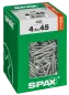 Preview: SPAX Universalschraube, 4,5 x 45 mm, 400 Stück, Teilgewinde, Senkkopf, T-STAR plus T20, 4CUT, WIROX, 4191010450456 3