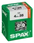 Preview: SPAX Universalschraube, 4,5 x 35 mm, 125 Stück, Teilgewinde, Senkkopf, T-STAR plus T20, 4CUT, WIROX, 4191010450357 1