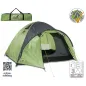 Preview: Happy People Doppeldachzelt Iglu für 3 Personen ca. 60+180x205x130 cm, grün/grau, 78929