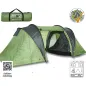 Preview: Happy People Doppeldachzelt Iglu für 4 Personen ca. 140+140+140x210x140 cm, grün/grau, 78930