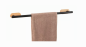 Preview: Wenko Turbo-Loc® Badetuchstange Uno Mod. Orea Bamboo Befestigung ohne bohren, 25369100