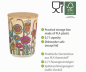 Preview: Wenko Aufbewahrungsdose PLA Mod. Flowers 0,7 L Bambusdeckel mit Silikonring zur luftdichten Aufbewahrung, 54207100