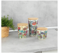 Preview: Wenko Aufbewahrungsdose PLA Mod. Flowers 0,95 L Bambusdeckel mit Silikonring zur luftdichten Aufbewahrung, 54208100