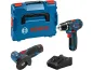 Preview: Bosch Professional Combo Set GSR 12 V-15 + GWS 12 V-76 2x2 Ah Akku in L-BOXX, 0615990N2U