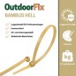 Preview: OutdoorFix Kabelbinder 150 x 3,5 mm, 50 Stk, Bambus hell, Wetterfest, UV-beständig, 22560