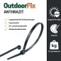 Preview: OutdoorFix Kabelbinder 200 x 4,6 mm, 50 Stk, Anthrazitgrau, Wetterfest, UV-beständig, 22569