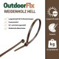 Preview: OutdoorFix Kabelbinder 150 x 3,5 mm, 50 Stk, Weidenholz hell, Wetterfest, UV-beständig, 22574
