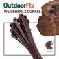 Preview: OutdoorFix Kabelbinder 150 x 3,5 mm, 50 Stk, Weidenholz dunkel, Wetterfest, UV-beständig, 22576