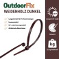 Preview: OutdoorFix Kabelbinder 150 x 3,5 mm, 50 Stk, Weidenholz dunkel, Wetterfest, UV-beständig, 22576