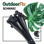 Preview: OutdoorFix Kabelbinder 200 x 4,6mm, 50 Stk., Schwarz, Wetterfest, UV-beständig, 22581