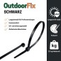 Preview: OutdoorFix Kabelbinder 200 x 4,6mm, 50 Stk., Schwarz, Wetterfest, UV-beständig, 22581