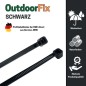 Preview: OutdoorFix Kabelbinder 200 x 4,6mm, 50 Stk., Schwarz, Wetterfest, UV-beständig, 22581