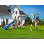 Preview: Kinderspielanlage Arno B 425cmxT190xH220cm, ohne Rutsche, KDI, 2 Schaukelbretter+1Strickleiter, 883408