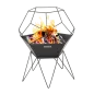 Preview: Barbecook Feuerkorb Jura, schwarz, 42.5x42.5x70cm, Stahl, BC-WOO-6013
