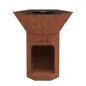 Preview: Barbecook Feuerschale mit Feuerplatte Nestor Original BBQ Grill aus Cortenstahl, 92x92x101cm, BC-WOO-6023