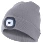 Preview: Velamp Unisex Haube mit LED-Frontleuchte, 100 Lumen, wiederaufladbar, Grau, 50CAP01
