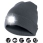 Preview: Velamp Unisex Haube mit LED-Frontleuchte, 100 Lumen, wiederaufladbar, Anthrazit, 51CAP02