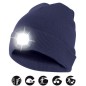 Preview: Velamp Unisex Haube mit LED-Frontleuchte, 100 Lumen, wiederaufladbar, Navy Blau, 50CAP04