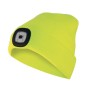 Preview: Velamp Unisex Haube mit LED-Frontleuchte, 100 Lumen, wiederaufladbar, Neongelb, 50CAP07