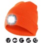 Preview: Velamp Unisex Haube mit LED-Frontleuchte, 100 Lumen, wiederaufladbar, Orange, 50CAP10