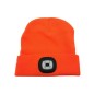 Preview: Velamp Unisex Haube mit LED-Frontleuchte, 100 Lumen, wiederaufladbar, Orange, 50CAP10