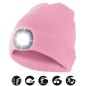 Preview: Velamp Unisex Haube mit LED-Frontleuchte, 100 Lumen, wiederaufladbar, Rosa, 50CAP11