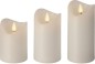 Preview: Lumineo LED-Kerze, 3er-Set, DxH: Ø 7,5 x 10/12,5/15 cm, warmweiß, creme, 967350