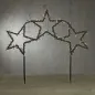 Preview: Gartenstecker Snake Light, mit 3 Sternen, L100 x H60 cm, Metall, 1106567