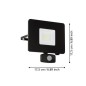 Preview: EGLO LED Außenwandleuchte IP44 Sensor 17cm Faedo 3, mit Sensor, 97462