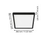 Preview: EGLO LED Deckenleuchte Fueva 5, IP44, Schwarz, 28,5x28,5cm, 2400lm, Warmweiß, 99271