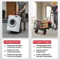 Preview: WALTER 2-in-1 Transportwagen & Transportkarre – 150 kg Tragkraft, ausziehbarer Griff, klappbar 613494