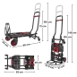 Preview: WALTER 2-in-1 Transportwagen & Transportkarre – 150 kg Tragkraft, ausziehbarer Griff, klappbar 613494